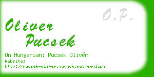 oliver pucsek business card
